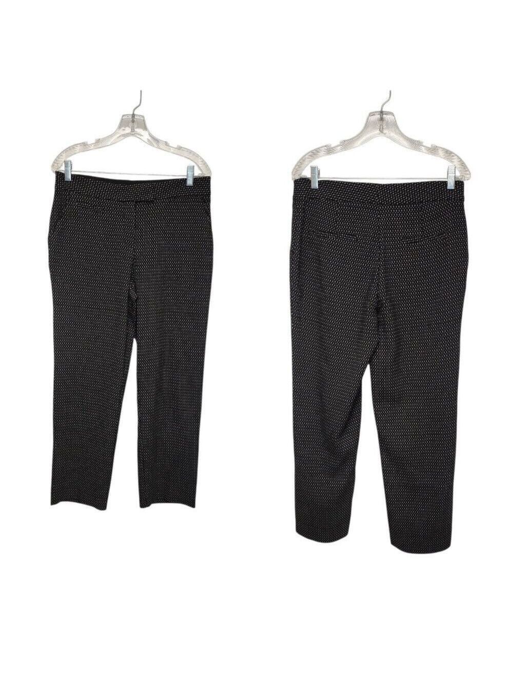 Investments Pinstripe Black/White Straight-Leg Business Casual/Dress Pants Sz 8R